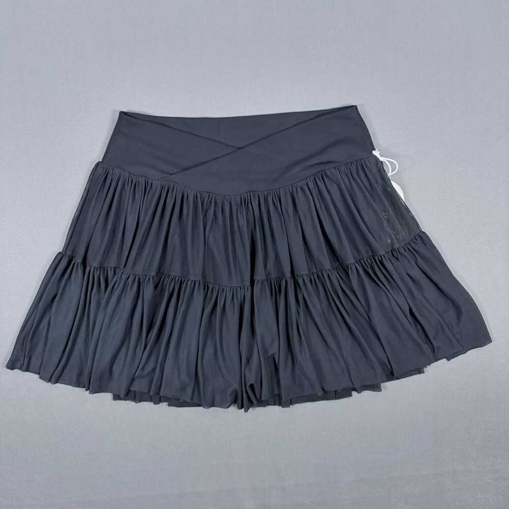 Blogilates Women L Black Recycled Mesh Ballerina Skort Tiered Pockets 319000148